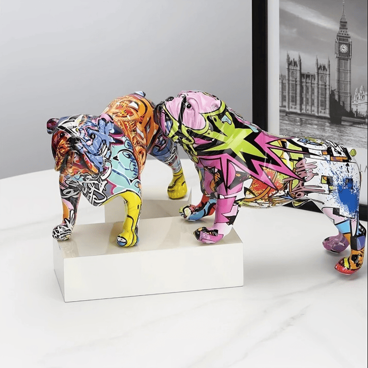 PLTNRTZ® Graffiti English Bulldog Sculpture