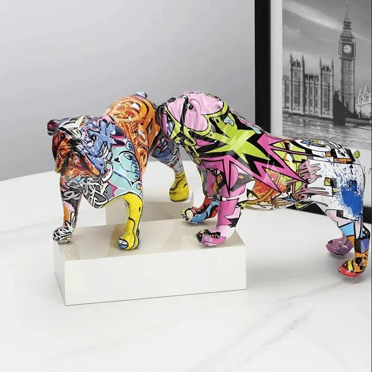 PLATINARTZ® Graffiti English Bulldog Sculpture