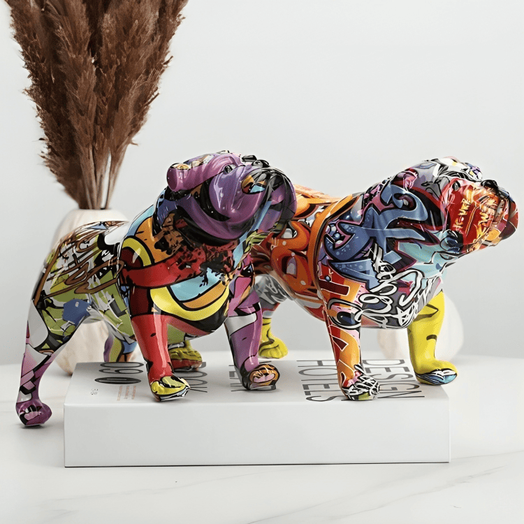 PLTNRTZ® Graffiti English Bulldog Sculpture
