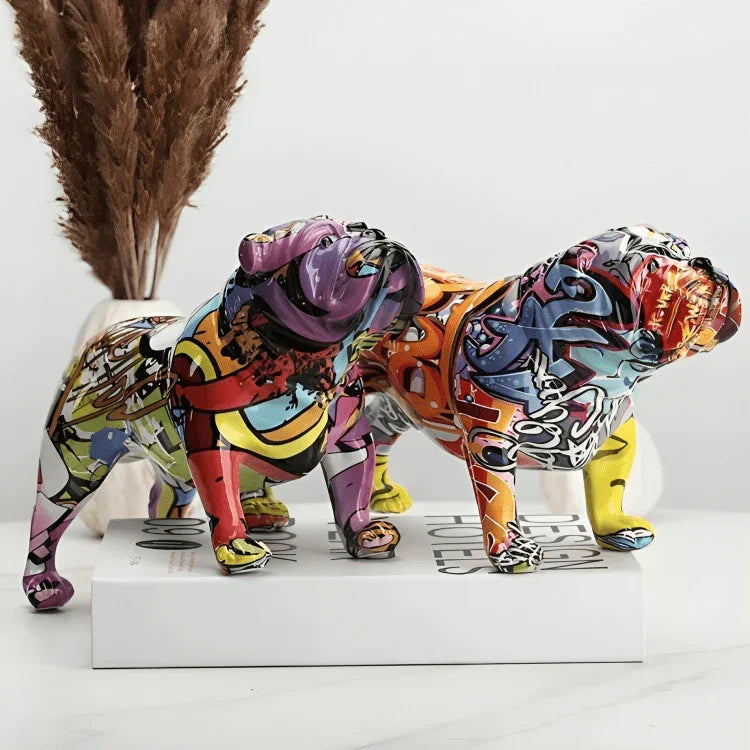 PLATINARTZ® Graffiti English Bulldog Sculpture