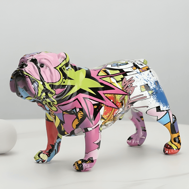PLTNRTZ® Graffiti English Bulldog Sculpture