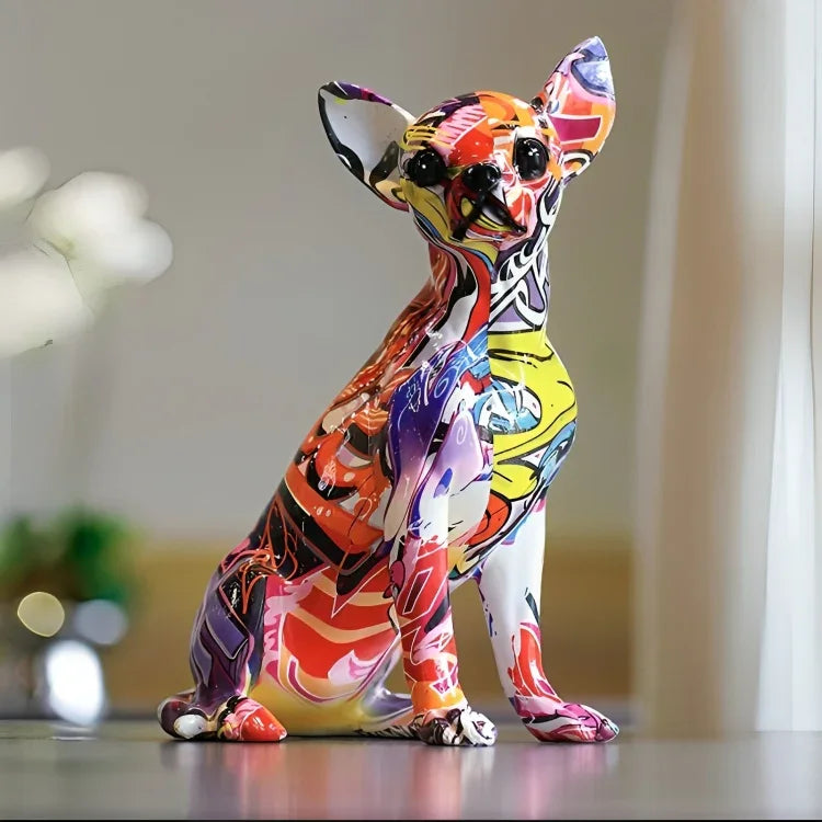 PLATINARTZ® Graffiti Chihuahua Sculpture