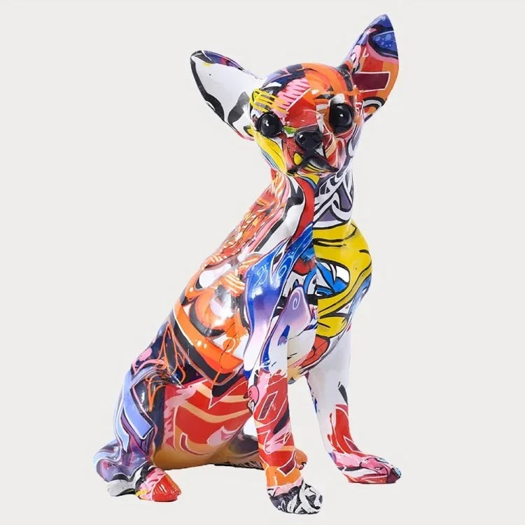 PLATINARTZ® Graffiti Chihuahua Sculpture