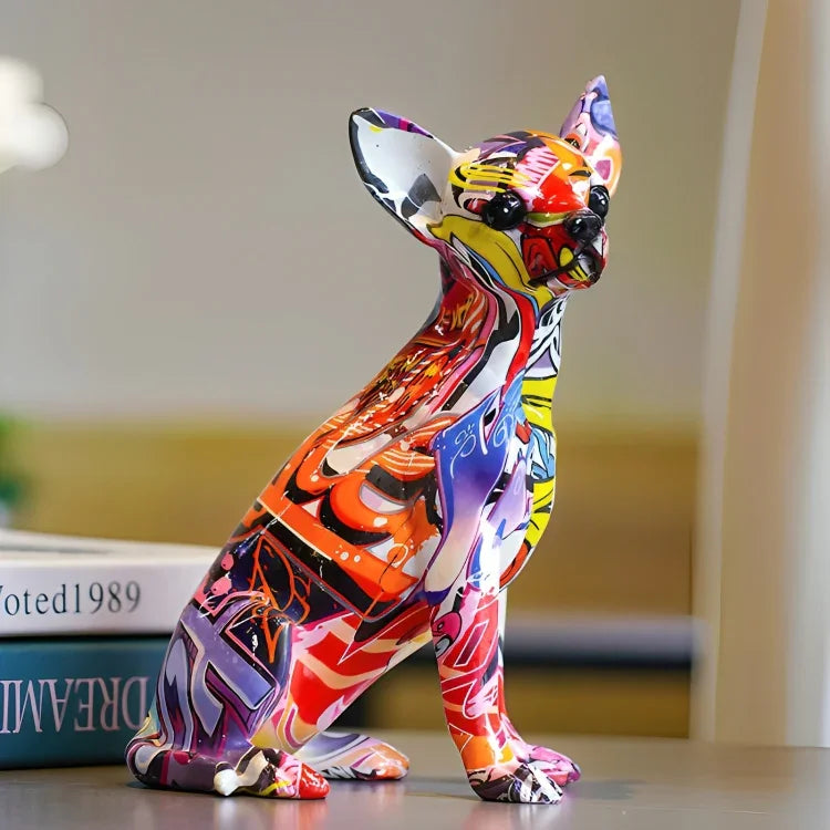 PLATINARTZ® Graffiti Chihuahua Sculpture