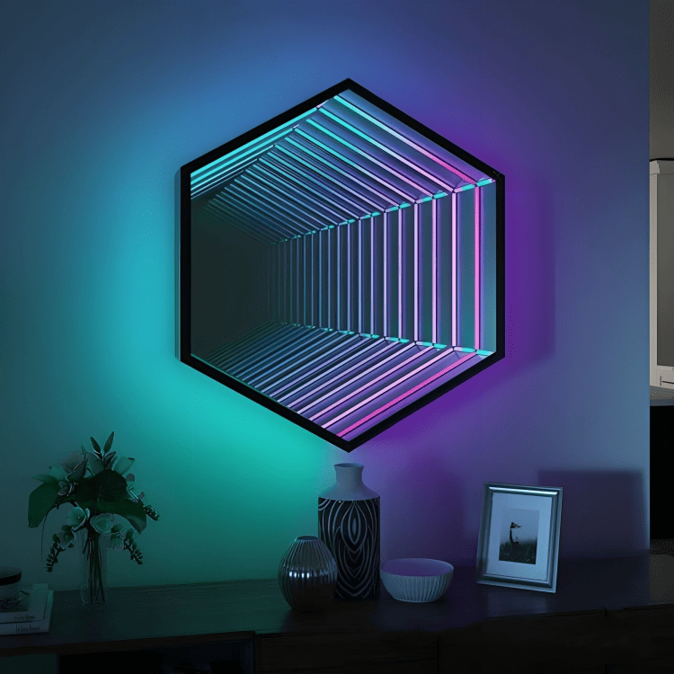 PLTNRTZ® Neon Infinity Mirror