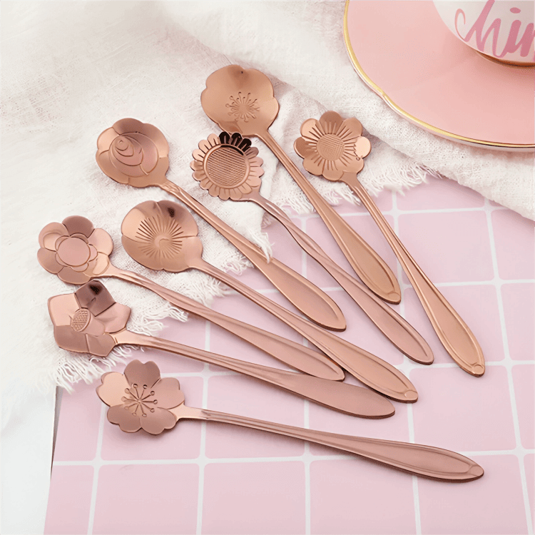 PLTNRTZ® PetalSpoon 8-Piece Flower Spoon Set