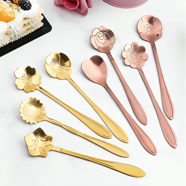 PLTNRTZ® PetalSpoon 8-Piece Flower Spoon Set