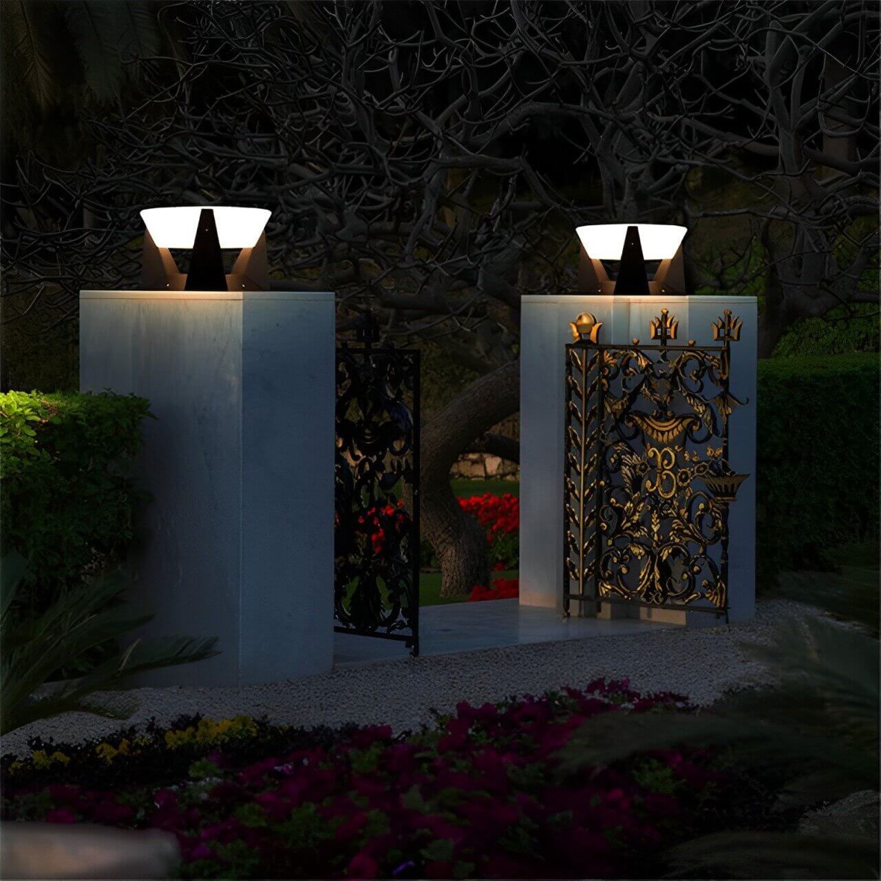 PLTNRTZ® SolarGlow Garden Column Lights