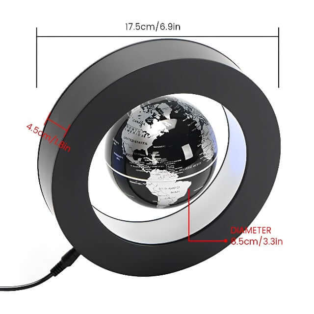 Black Magnetic LED Globe Lamp - Futuristic Home Decor