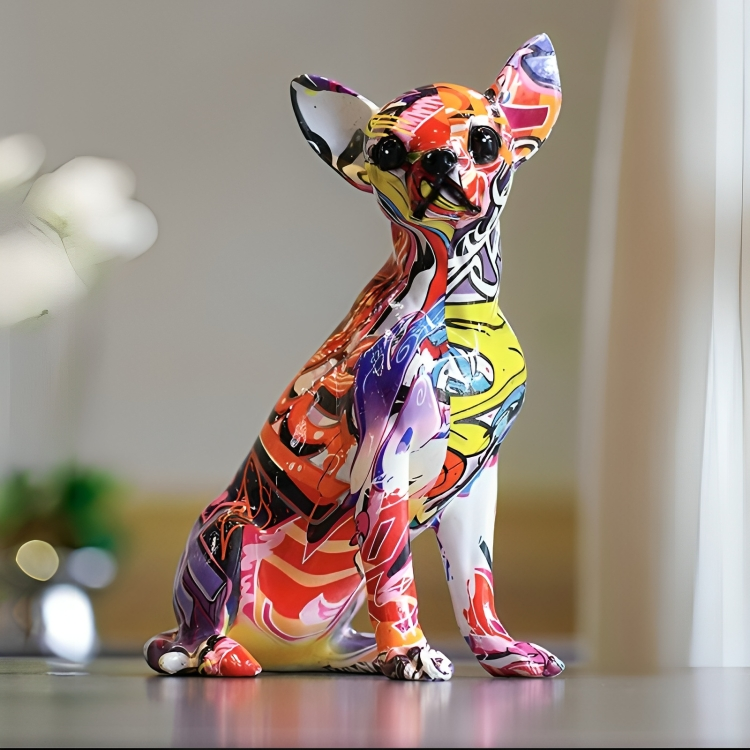 PLTNRTZ® Graffiti Chihuahua Sculpture