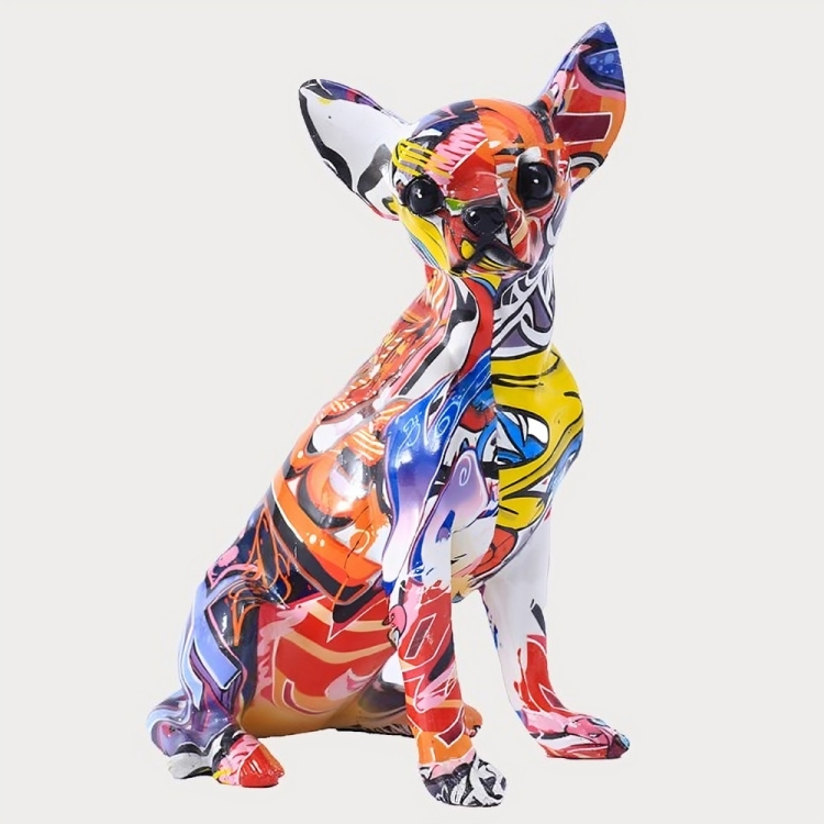 PLTNRTZ® Graffiti Chihuahua Sculpture