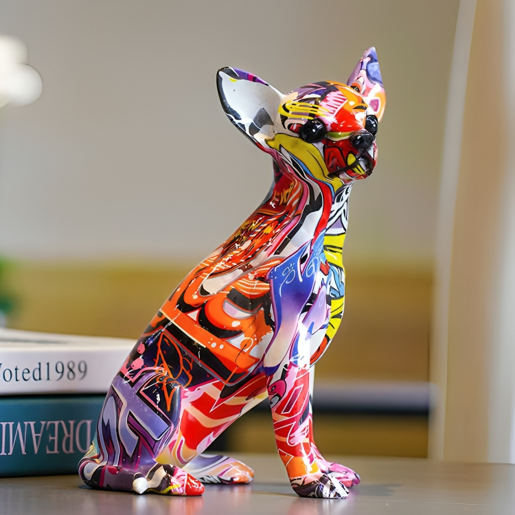 PLTNRTZ® Graffiti Chihuahua Sculpture